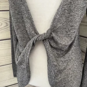 Amazon Grey Backless Twist Long Sleeve Top thumbnail 6