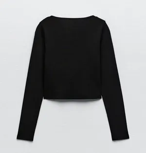 Zara Nwt Black Ribbed One Button Closure Cardigan Bloggers Fav Large thumbnail 7