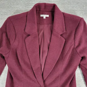 41 Hawthorne Tweed Blazer Womens Medikum Burgundy Jacket Elbow Patches Buttons thumbnail 13