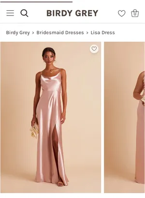 Birdy Grey Lisa Bridesmaid Dress Shiny Satin Rose Gold thumbnail 2