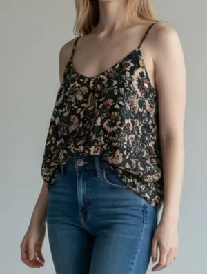 Allison Joy Women's Floral Sleeveless Blouse Large thumbnail 1