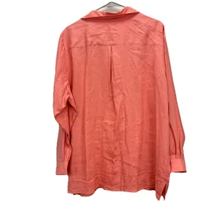LL Bean Coral Orange Premium Washable Linen Long Sleeve Button‎ Up Shirt Size 1X thumbnail 6