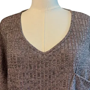 She + Sky Women Pullover Knit Crop Sweater SZ M Multicolor Metallic Oversized thumbnail 2