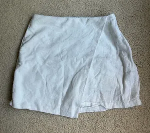 White Abercrombie linen skirt thumbnail 1