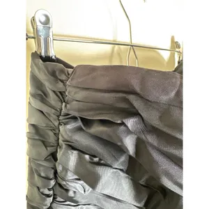 VTG 80s Tadashi Shoji Black Strapless Ruched & Ruffled Cocktail Dress Size 6 USA thumbnail 8
