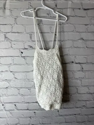 NWT Hollister White Knit Crochet halter top with Spaghetti Straps XS thumbnail 3