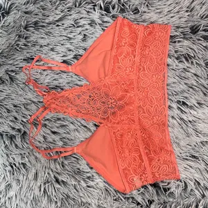 Aerie Bright orange lace bralette thumbnail 4