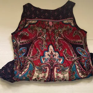 Bila sleeveless multicolored paisley floral boho tunic tank, size large thumbnail 5