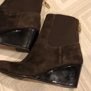 Taryn Rose Brown Suede Wedge Low Boots thumbnail 5