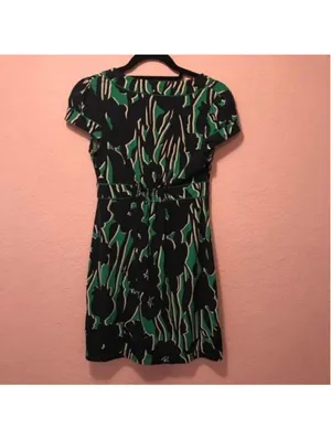 Banana Republic Green and Black Floral Print‎ Dress thumbnail 5