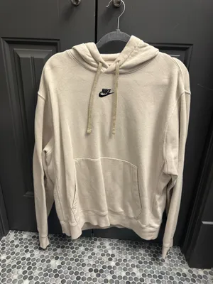 Nike Monogram Hoodie Men Beige Cream Size L thumbnail 1