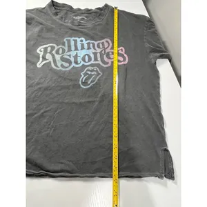 The Rolling Stones Band T Shirt‎ Gray Distressed Graphic Tee Women's Small thumbnail 6