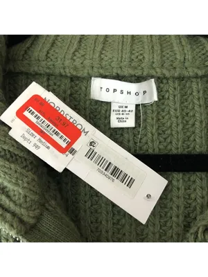 Topshop Womens Sweater Chunky Knit Full Zip Cardigan Green M 8-10 thumbnail 4
