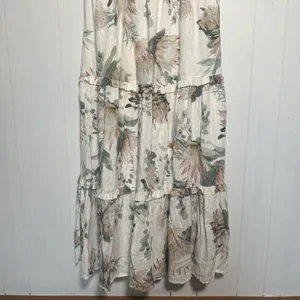 Express NWT Linen Blend Floral Square Neck Smocked Tiered Maxi Dress Large L thumbnail 3