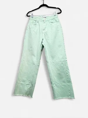 🌿 Not Your Average Blue Denim! 💚 Zara Mint Wide Leg Jeans (US 2 / EUR 34) thumbnail 6