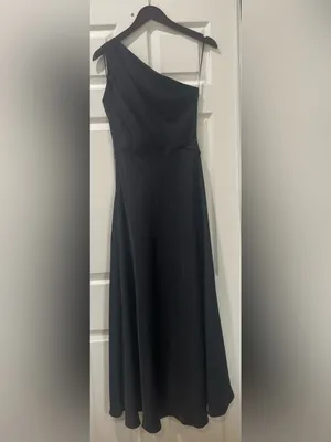 Elegant One-Shoulder Black Maxi Dress Small thumbnail 2