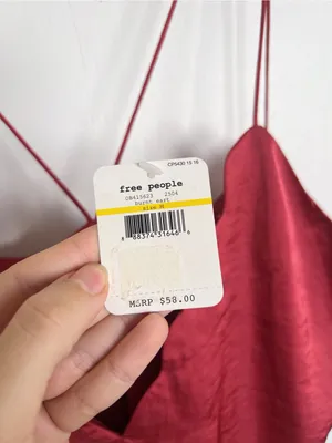 Free People • Sensual Satin Scallop Deep V Cami top tank Burnt Earth rust red thumbnail 7