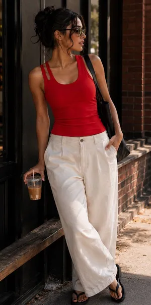 Helmut Lang Red Racerback Scoop Tank Top XS HLW28045 thumbnail 1