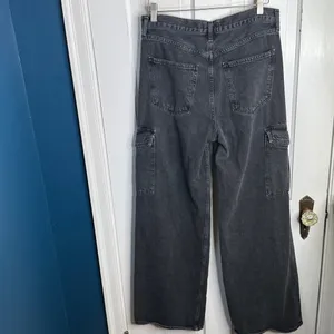 Agolde Minka Cargo Denim Wide-leg Jeans in Black W1887 Sz 28 thumbnail 9