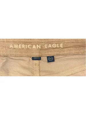 Womens American Eagle Tan Corduroy Wide Leg Cargo Pants 10 thumbnail 4