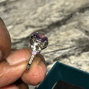 Elegant Purple Silver 925 Ring size 8 thumbnail 3
