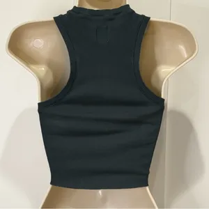 Boys Lie Tank Top One Size Black Bat Ribbed Crop Studded Gothic Y2K Streetwear thumbnail 5