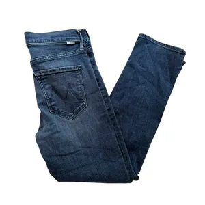 Mother Denim Mid Rise Dazzler Ankle Size 26 Nothing Between Us Blue Stretch thumbnail 2
