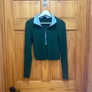 Urban Outfitters Out From Under Size Medium Green and Blue Collared Crop Top. thumbnail 2