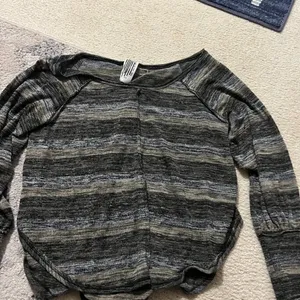 FREE PEOPLE oversized‎ space dye striped scoop neck balloon sleeve top thumbnail 8
