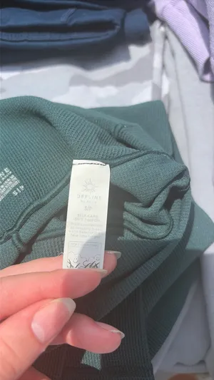 Green Waffle Knit Offline Criss Cross Leggings thumbnail 3