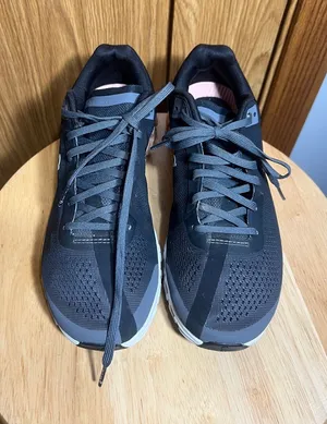 On Running Black Athletic Shoes with Pink Accents thumbnail 1