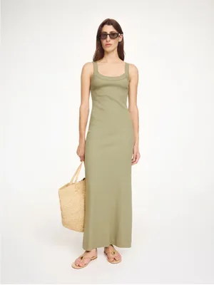 By Malene Birger Lio Ribbed Midi Dress Green Size XS thumbnail 2