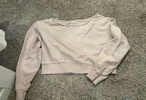 garage cropped off the shoulder sweatshirt thumbnail 1