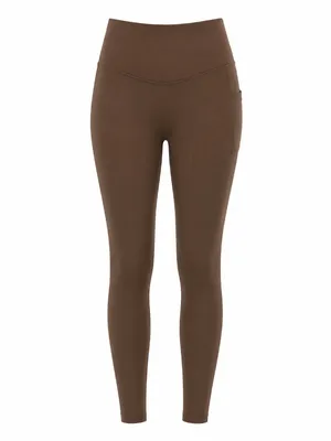Halara Brown High-Rise Side Pocket Full-Length Leggings 1X thumbnail 2