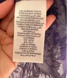 Alice + Olivia Layered Ruffle Sleeve Shirt Blouse Navy Blue Floral Silk Small thumbnail 8