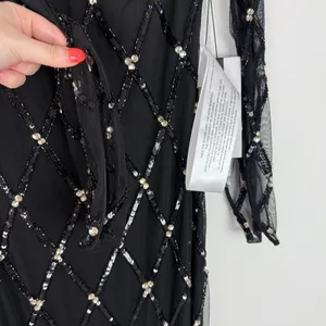 NWT Mac Duggal #9109 Sequin Embellished Long Sleeve Gown Dress Black Size 0 NEW thumbnail 10