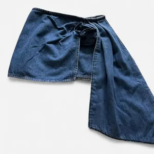 Gianni Bini Rein Rosette Dark Wash Denim Micro Mini Skirt Y2K Piece (Sz 26) thumbnail 3