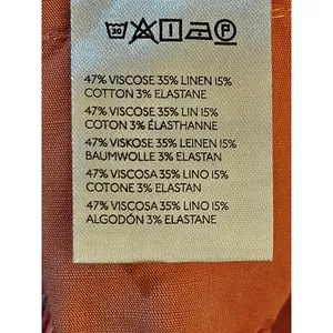 Maeve The Colette Womens Peach Linen Stretch High Rise Wide Leg Pants 33 thumbnail 4