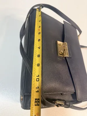 Michael Kors Blue Saffiano leather crossbody satchel travel organizer purse bag thumbnail 8