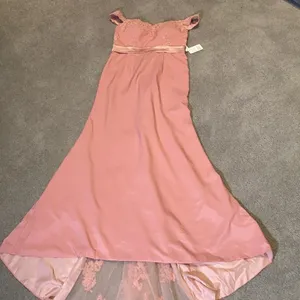 Women’s Dusty Pink Full Length Party Formal Dress Small Train Size 14 NWT thumbnail 10