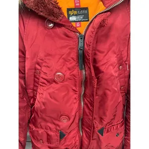 Alpha industries Sz Small Red Faux Fur Hood N-3B Waterproof Winter Parka jacket thumbnail 8