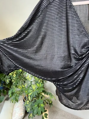 Sheer Black Ribbed Dress Top thumbnail 9