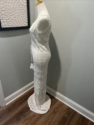 VENUS White Crochet Maxi Dress thumbnail 3