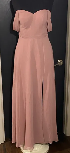💜 Azazie Aaron Dusty Pink Bridesmaid Dress with Sweetheart Neckline thumbnail 1