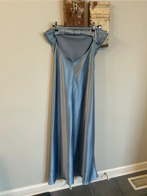 Altar’d State Paityn Strapless Maxi Dress in Light Blue thumbnail 3