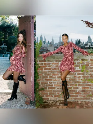 Realisation Par The Brigitte Bell Sleeve Flippy Mini Dress In Plum Size XS thumbnail 3