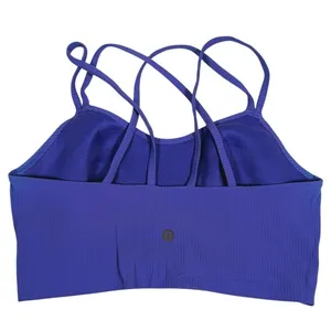 Lululemon Like a Cloud Ribbed Longline Bra Size 6 Wild Indigo Athletic Yoga Gym thumbnail 3