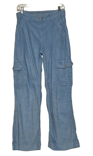 American Eagle Super High-Rise Baggy Wide Leg Corduroy Cargo Pants Size 4 thumbnail 1