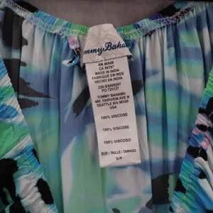 Tommy Bahama Blue Short Fit Flare Preppy Cocktail Business Colorful Dress‎ Small thumbnail 6