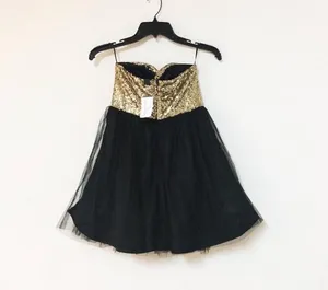 Strapless Sequin Gauze Organza Dress Multiple thumbnail 5
